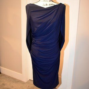 BETSY & ADAM GOWN SIZE 8 BLUE